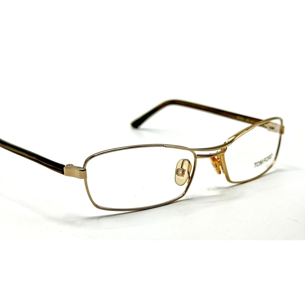 Tom Ford Eyeglasses Frame TF5024 255 Gold Square Metal New Authentic 52-16-130